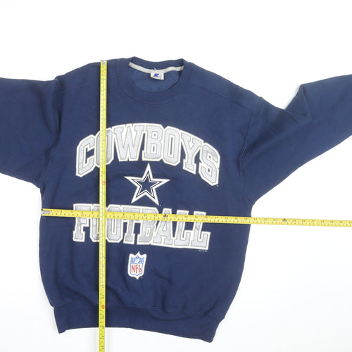 Starter Mens Blue Cowboys Football Sweatshirt Medium Vintage Crew Neck