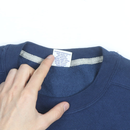 Starter Mens Blue Cowboys Football Sweatshirt Medium Vintage Crew Neck