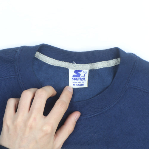 Starter Mens Blue Cowboys Football Sweatshirt Medium Vintage Crew Neck