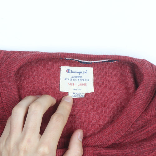 Champion Men's Red Large Crew Neck Pullover Sweatshirt