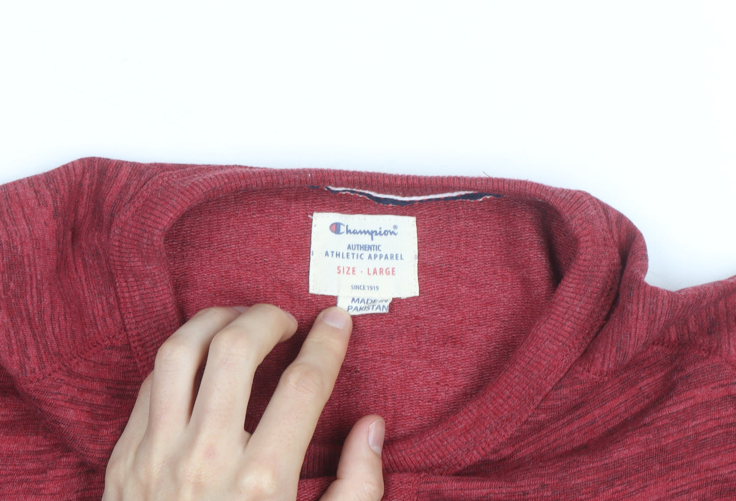 Champion Men's Red Large Crew Neck Pullover Sweatshirt