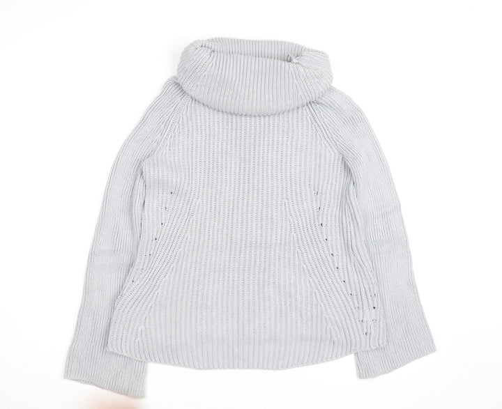 Brandy Melville Women Grey Roll Neck Long Sleeve Knit Jumper Size S