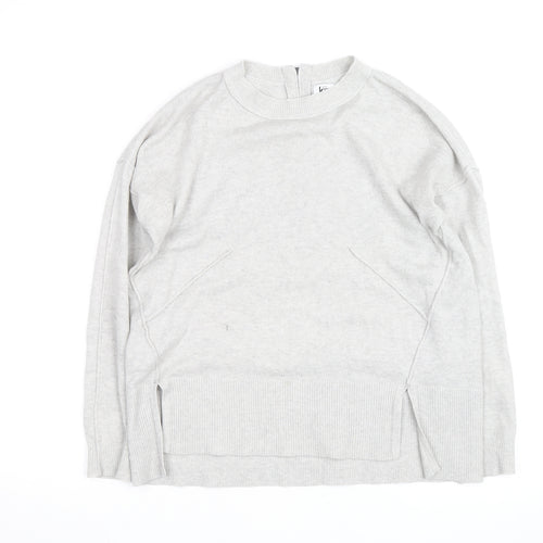 Kin by John Lewis Women’s Grey Mock Neck Zip Back Wool Cotton Jumper S