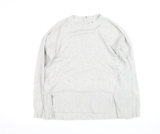 Kin by John Lewis Women’s Grey Mock Neck Zip Back Wool Cotton Jumper S