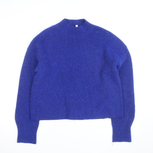 & Other Stories Women’s Blue Mock Neck Wool Alpaca Jumper Size 10