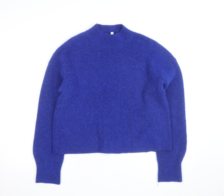 & Other Stories Women’s Blue Mock Neck Wool Alpaca Jumper Size 10