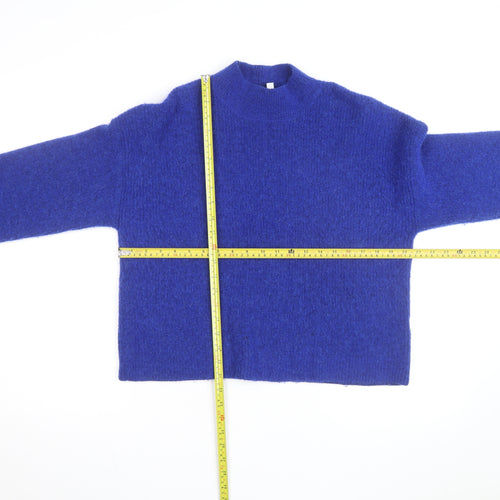 & Other Stories Women’s Blue Mock Neck Wool Alpaca Jumper Size 10