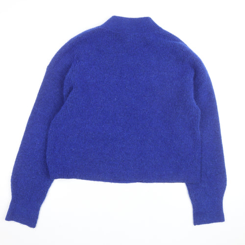 & Other Stories Women’s Blue Mock Neck Wool Alpaca Jumper Size 10