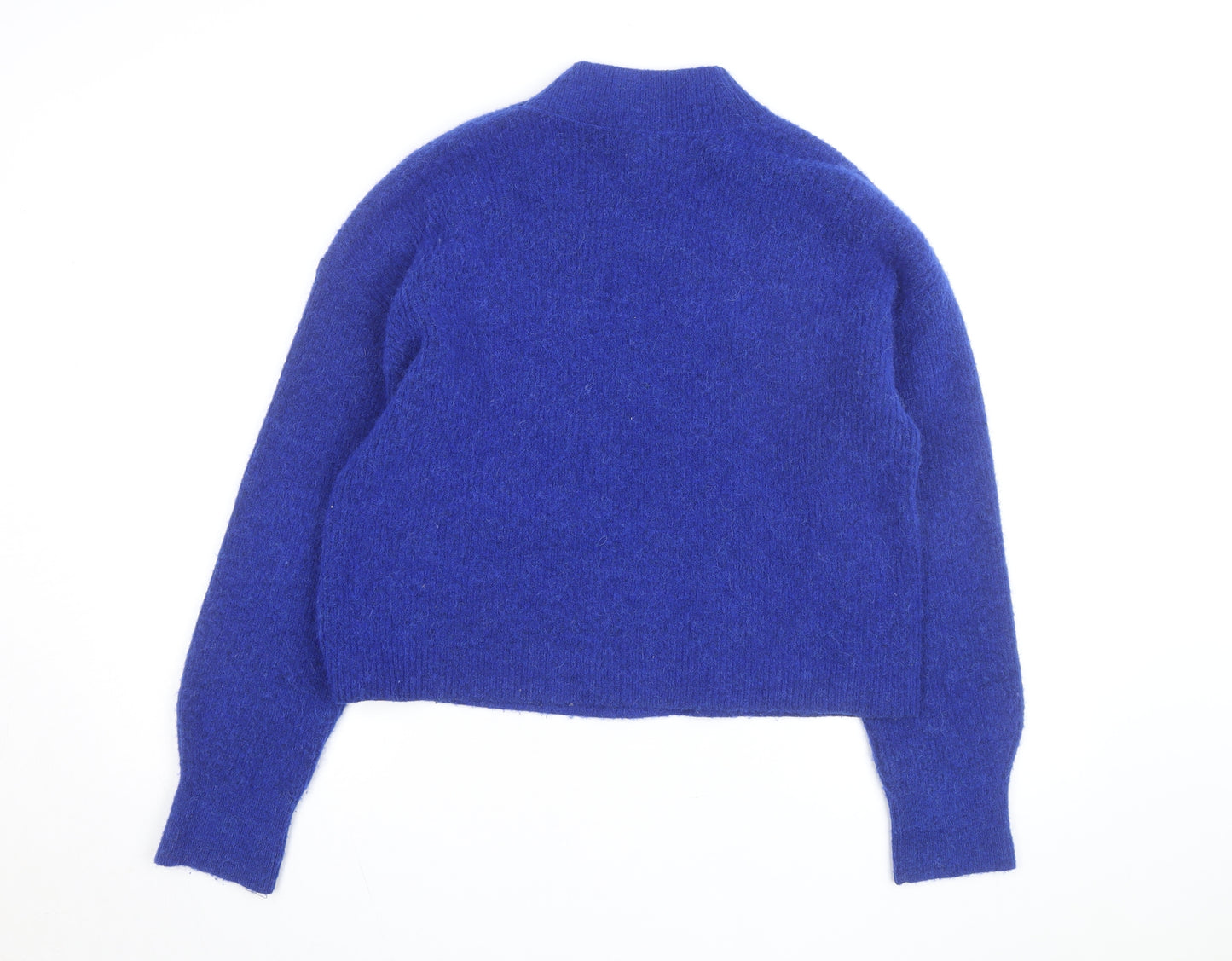 & Other Stories Women’s Blue Mock Neck Wool Alpaca Jumper Size 10