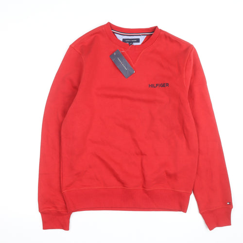 Tommy Hilfiger Men's Red Crew Neck Sweatshirt Size M Pullover