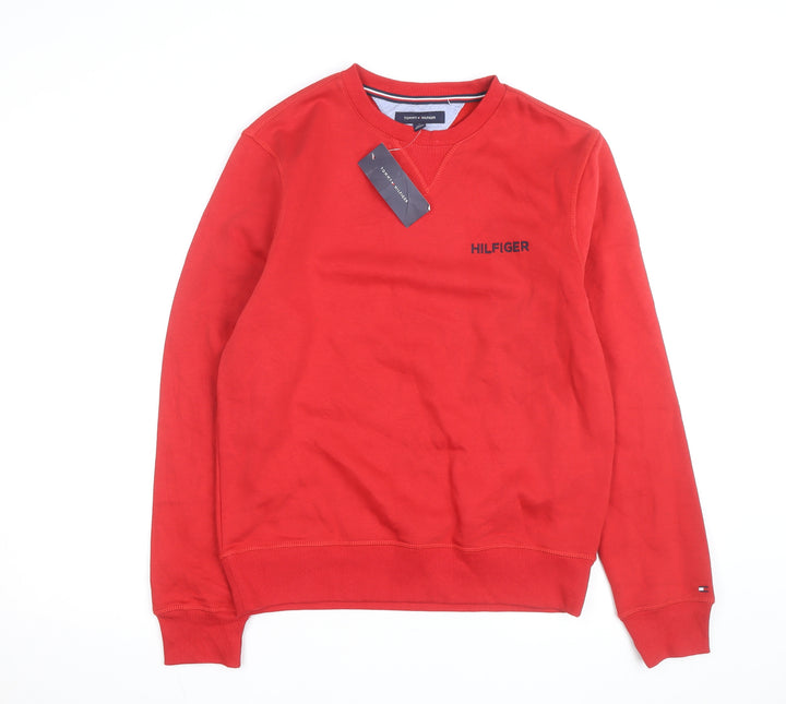 Tommy Hilfiger Men's Red Crew Neck Sweatshirt Size M Pullover