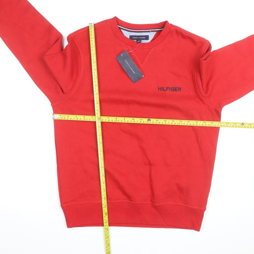 Tommy Hilfiger Men's Red Crew Neck Sweatshirt Size M Pullover