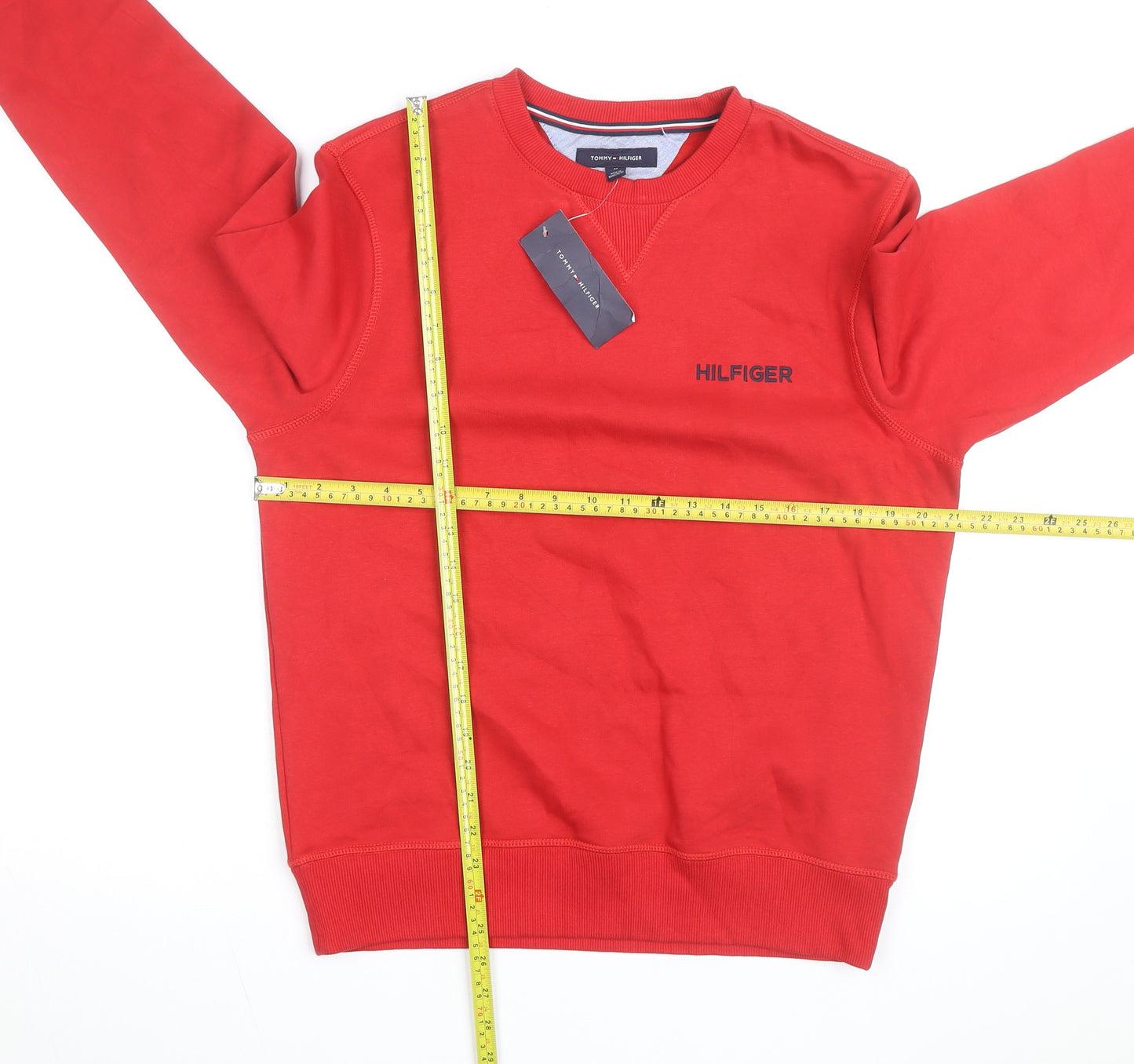 Tommy Hilfiger Men's Red Crew Neck Sweatshirt Size M Pullover