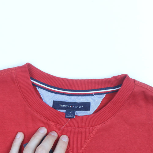 Tommy Hilfiger Men's Red Crew Neck Sweatshirt Size M Pullover