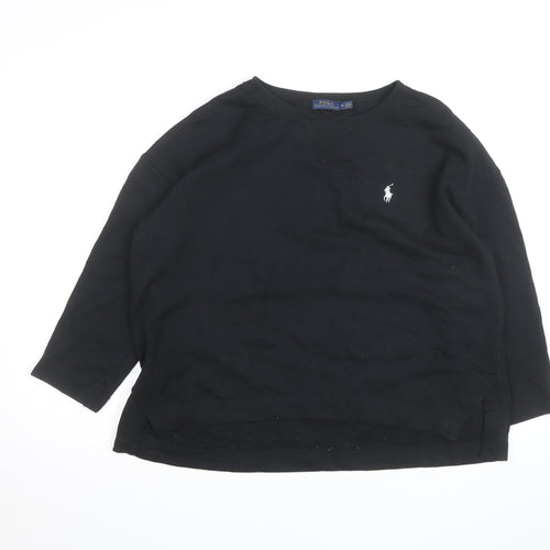Ralph Lauren Men's Black Crew Neck Cotton Pullover Sweatshirt M