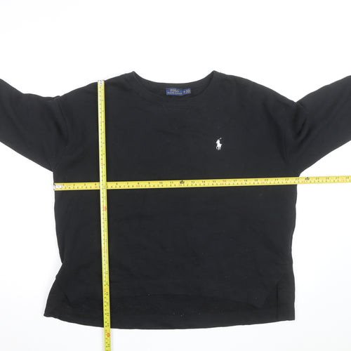 Ralph Lauren Men's Black Crew Neck Cotton Pullover Sweatshirt M