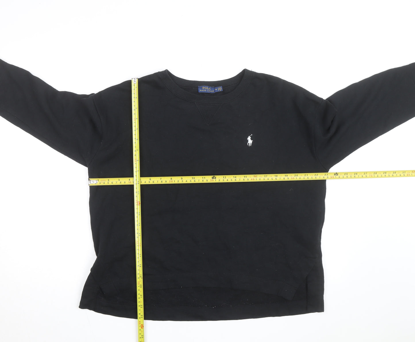 Ralph Lauren Men's Black Crew Neck Cotton Pullover Sweatshirt M