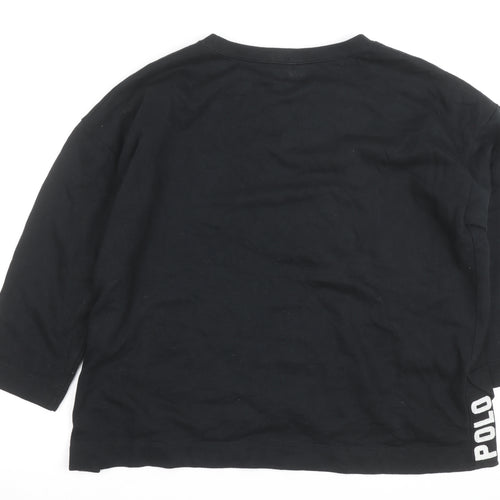 Ralph Lauren Men's Black Crew Neck Cotton Pullover Sweatshirt M