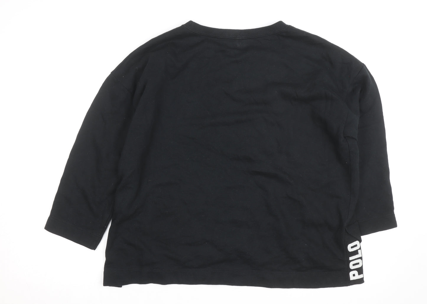 Ralph Lauren Men's Black Crew Neck Cotton Pullover Sweatshirt M