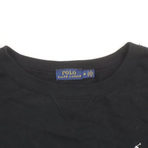 Ralph Lauren Men's Black Crew Neck Cotton Pullover Sweatshirt M