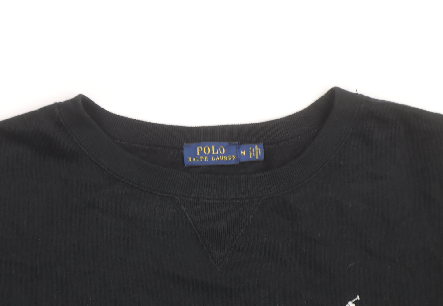 Ralph Lauren Men's Black Crew Neck Cotton Pullover Sweatshirt M