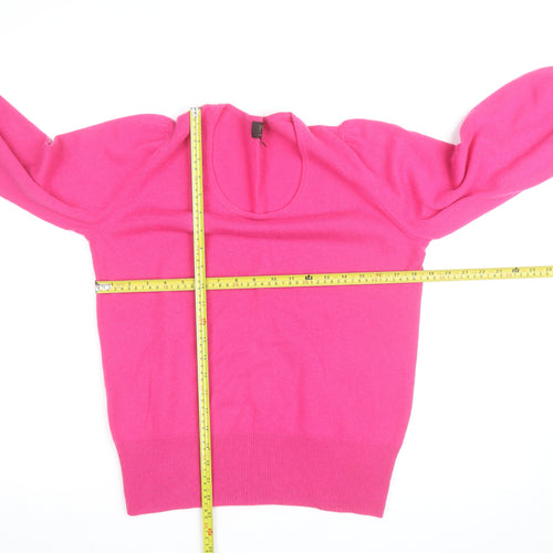 Pure Collection Women's Pink Cashmere Scoop Neck Jumper Size 12
