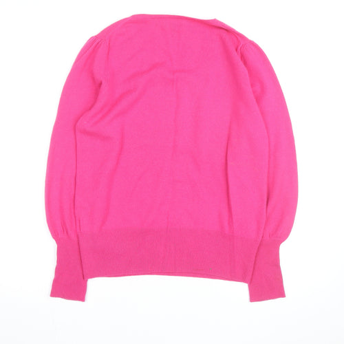 Pure Collection Women's Pink Cashmere Scoop Neck Jumper Size 12
