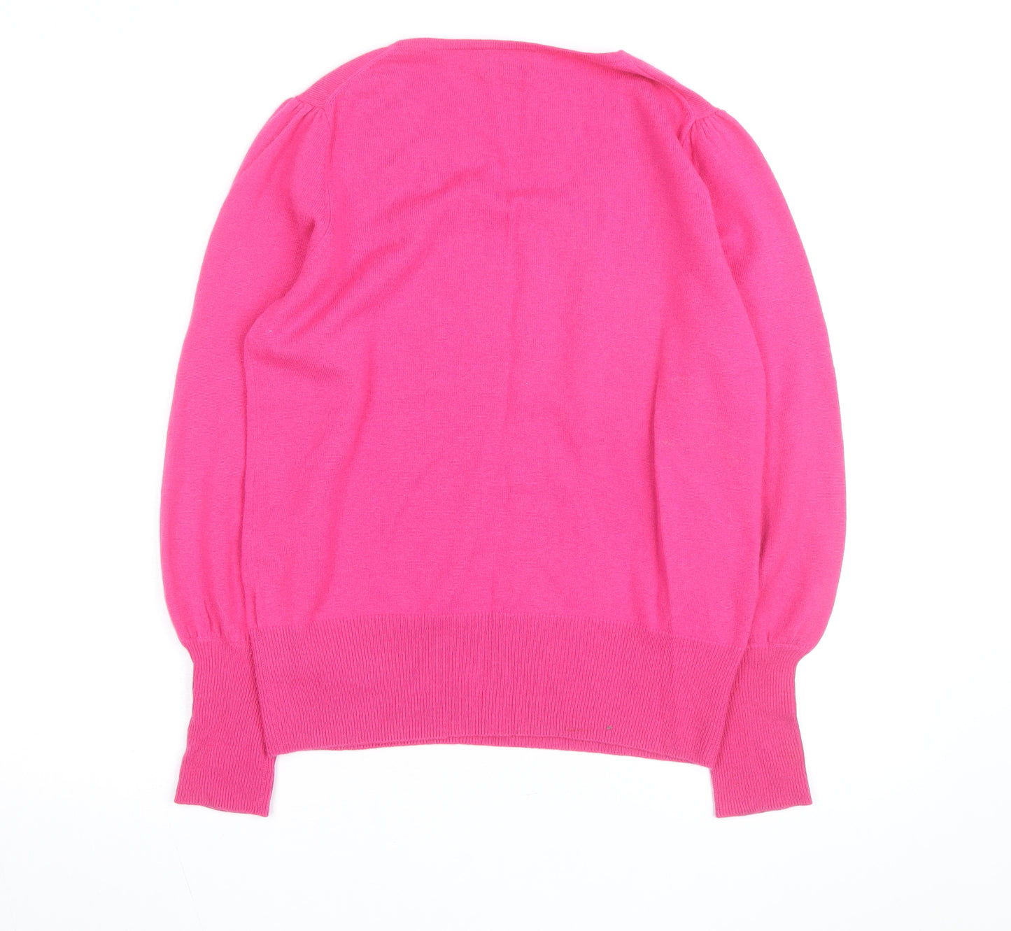 Pure Collection Women's Pink Cashmere Scoop Neck Jumper Size 12