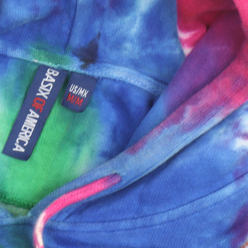 Basix of America Mens Multicoloured Tie Dye Pullover Hoodie M