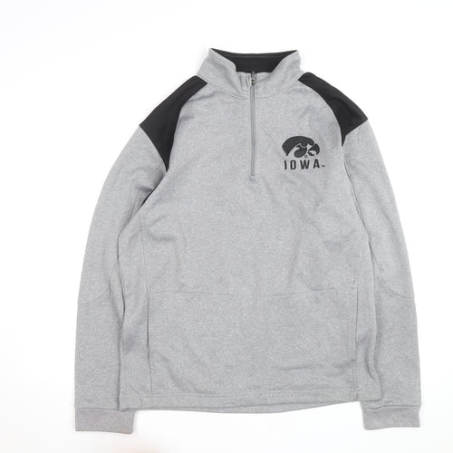 Colosseum Athletics Men's Grey 1/4 Zip Iowa Pullover Sweatshirt L