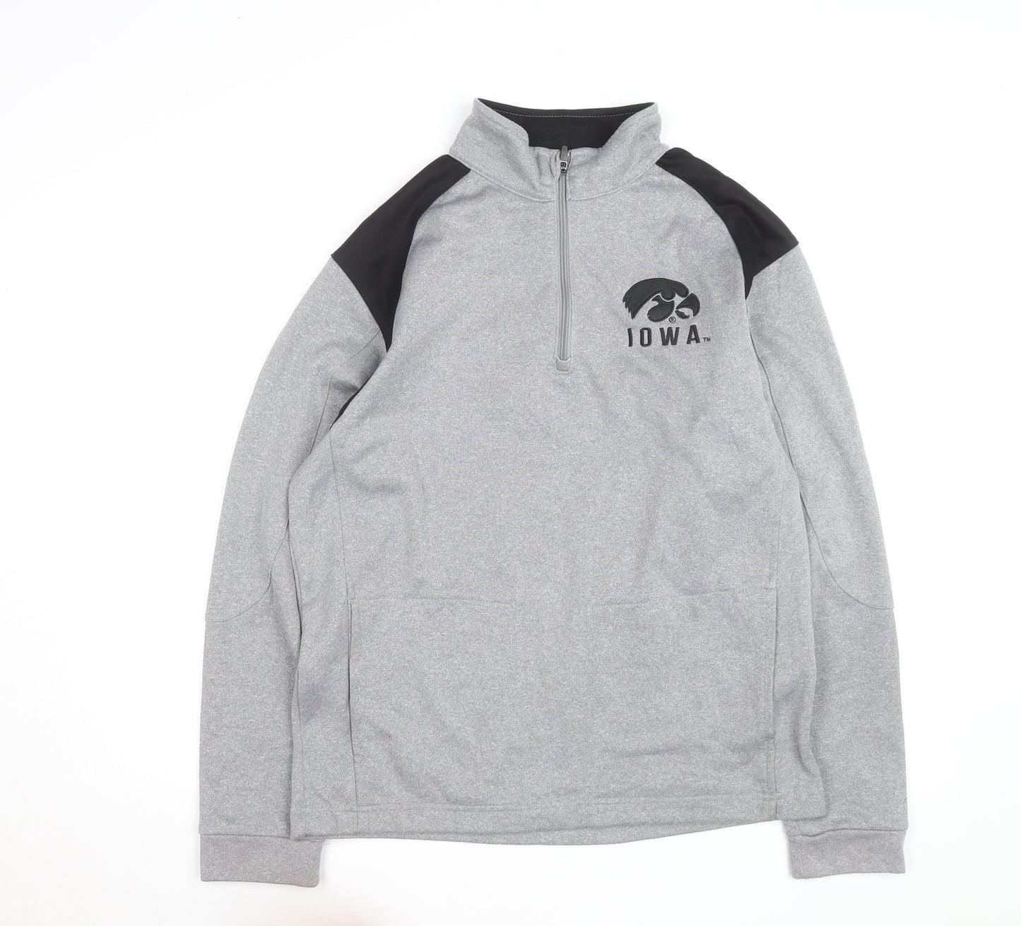 Colosseum Athletics Men's Grey 1/4 Zip Iowa Pullover Sweatshirt L