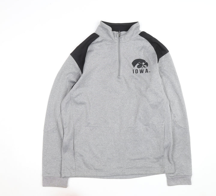 Colosseum Athletics Men's Grey 1/4 Zip Iowa Pullover Sweatshirt L