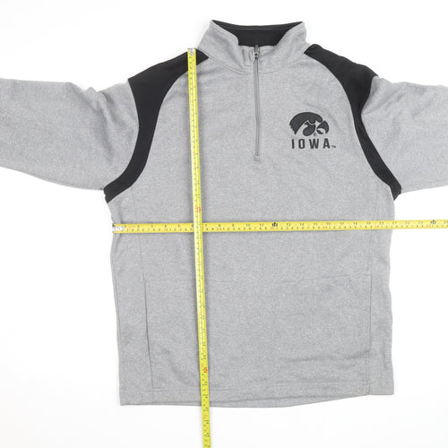 Colosseum Athletics Men's Grey 1/4 Zip Iowa Pullover Sweatshirt L