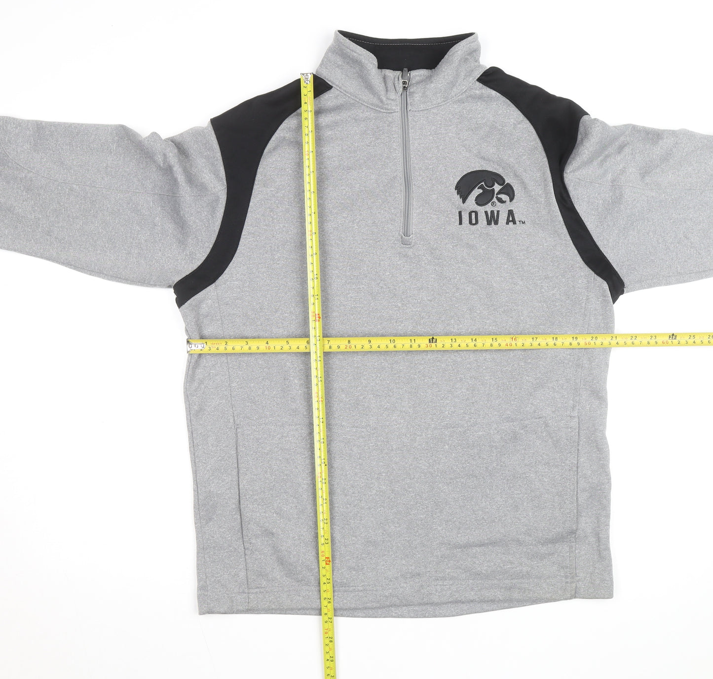 Colosseum Athletics Men's Grey 1/4 Zip Iowa Pullover Sweatshirt L