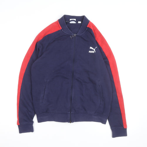 Puma Men's Blue Red Full Zip Sweatshirt Size S Logo Sports Jacket