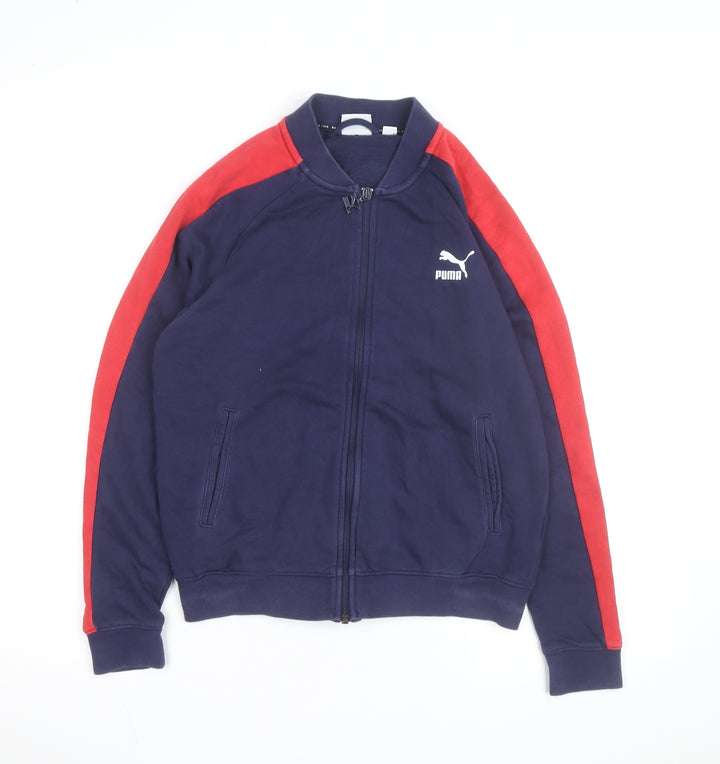 Puma Men's Blue Red Full Zip Sweatshirt Size S Logo Sports Jacket