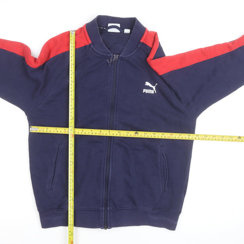 Puma Men's Blue Red Full Zip Sweatshirt Size S Logo Sports Jacket