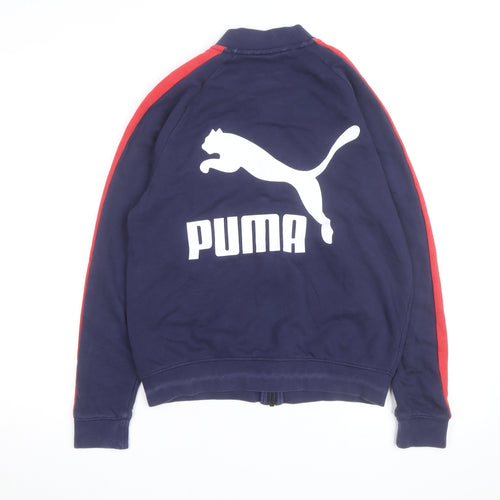 Puma Men's Blue Red Full Zip Sweatshirt Size S Logo Sports Jacket