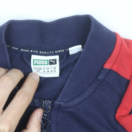Puma Men's Blue Red Full Zip Sweatshirt Size S Logo Sports Jacket