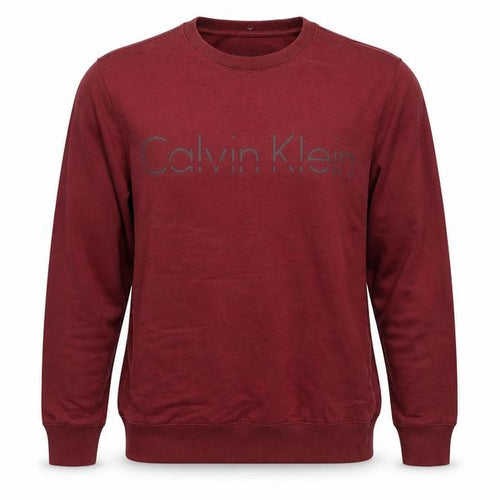 Calvin Klein Men's Red Logo Crew Neck Sweatshirt Size M