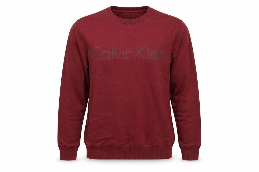Calvin Klein Men's Red Logo Crew Neck Sweatshirt Size M
