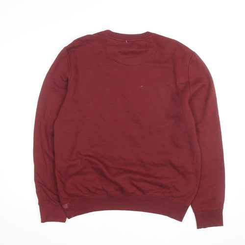 Calvin Klein Men's Red Logo Crew Neck Sweatshirt Size M