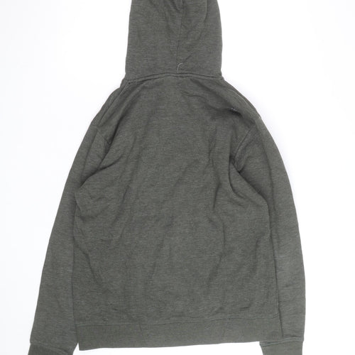 Reebok Mens Green Pullover Hoodie Medium Logo Fleece Sweatshirt