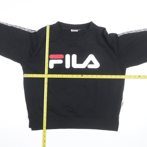 FILA Mens Black L Crew Neck Logo Pullover Sweatshirt
