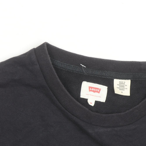 Levi's Men's Black Graphic Crew Neck Cotton Sweatshirt M