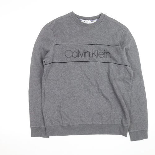 Calvin Klein Men's Grey Crew Neck Pullover Sweatshirt M