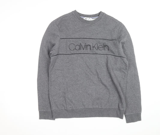 Calvin Klein Men's Grey Crew Neck Pullover Sweatshirt M
