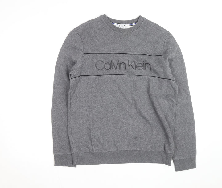 Calvin Klein Men's Grey Crew Neck Pullover Sweatshirt M