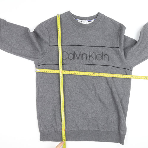Calvin Klein Men's Grey Crew Neck Pullover Sweatshirt M