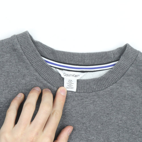 Calvin Klein Men's Grey Crew Neck Pullover Sweatshirt M